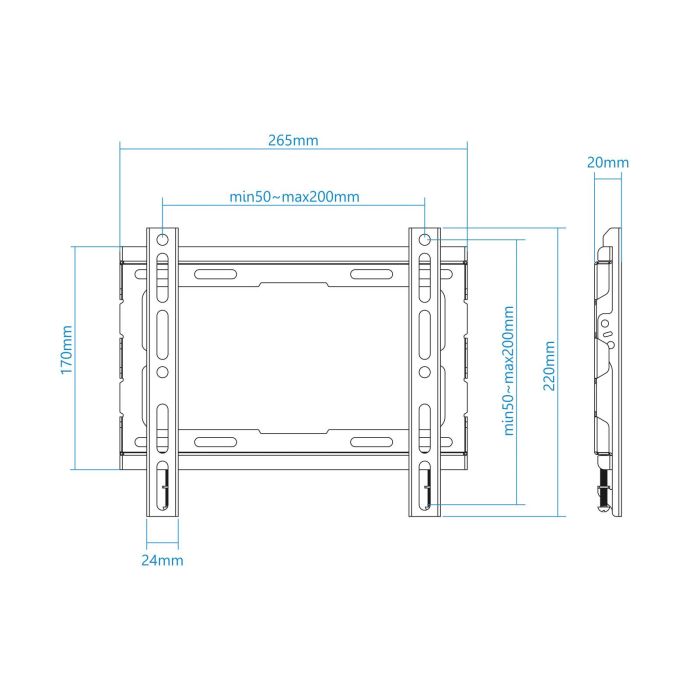 TooQ LP1043F-B Soporte de Pared Fijo para TV de 23-43 pulgadas, hasta 45 kg, Negro, 20 mm de distancia a pared, compatible VESA 2 TooQ LP1043F-B Soporte de Pared Fijo para TV de 23-43 pulgadas, hasta 45 kg, Negro, 20 mm de distancia a pared, compatible VESA 2