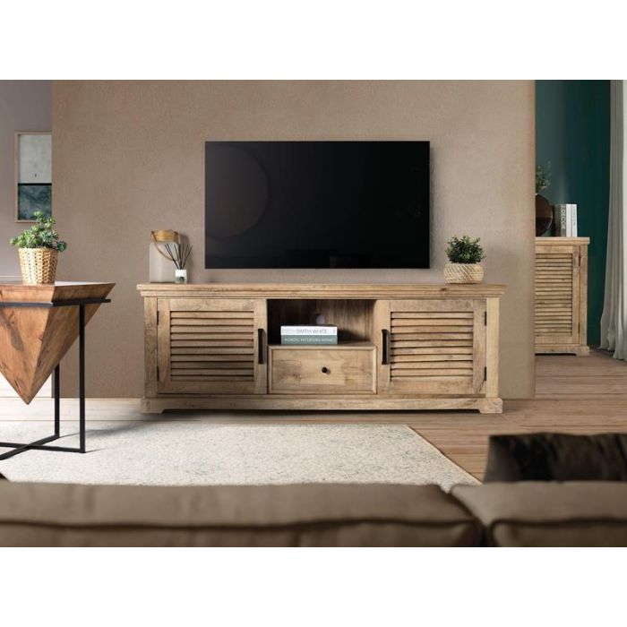 Giner y Colomer Mueble Televisor en Madera Maciza de Mango 170 cm con 2 Puertas y 1 Cajón 5 Giner y Colomer Mueble Televisor en Madera Maciza de Mango 170 cm con 2 Puertas y 1 Cajón 5