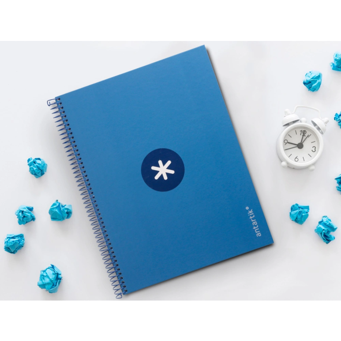 Antartik Cuaderno espiral A4 micro tapa forrada 80 hojas 90 gr horizontal azul oscuro 7