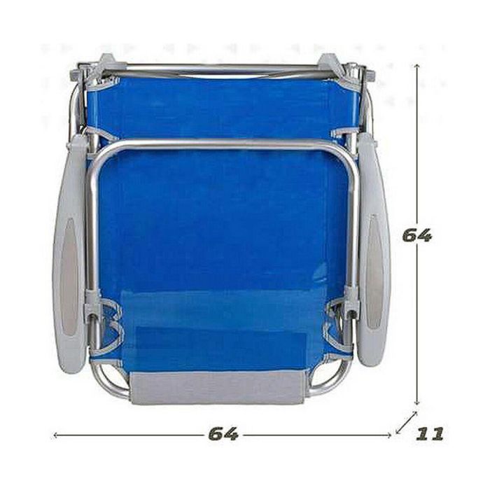 Silla playa plegabel aluminio 4 posiciones gomera 51x45x76 cm con cojin y bolso. 1