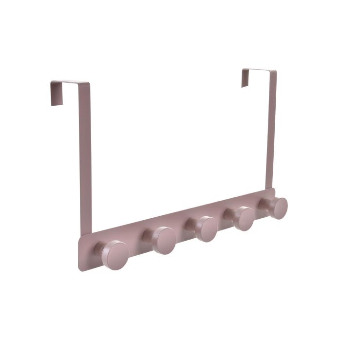 DKD Home Decor Perchero de Metal Glam para Baño, Marrón Crema, 5 Colgadores, 5x20x33 cm, Acabado Mate, Set de 4 Unidades 2