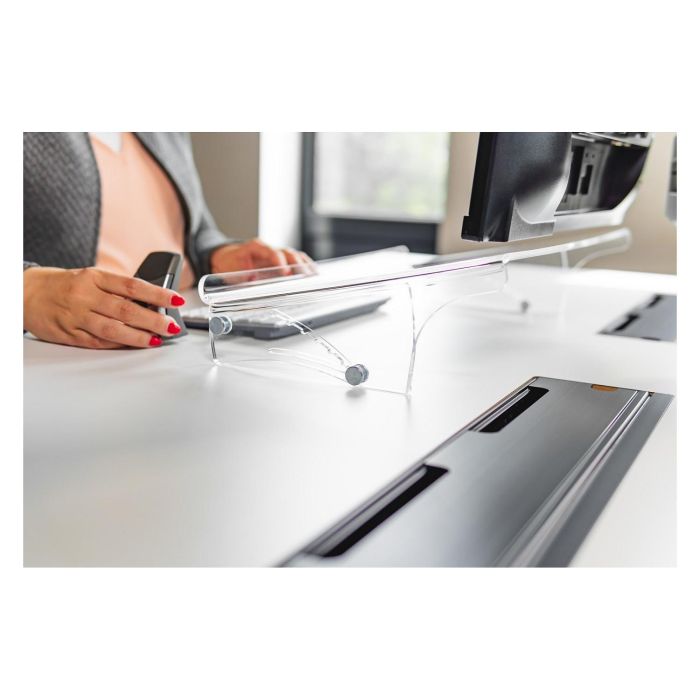 BakkerElkhuizen Q-doc 515 Soporte para documentos con ajuste de altura, transparente, acrílico, plástico, acero 5