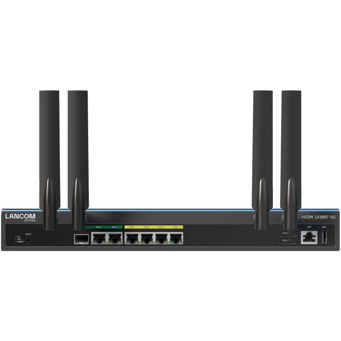 LANCOM 1930EF-5G (EU) Router 5G con 6 puertos RJ-45, 1 SFP, 1 USB 2.0, montaje sobremesa/pared, Negro