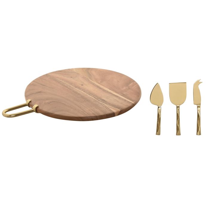 Tabla Cortar Moderno DKD Home Decor Dorado Natural 45 x 1.5 x 45 cm Set de 4 1 Tabla Cortar Moderno DKD Home Decor Dorado Natural 45 x 1.5 x 45 cm Set de 4 1