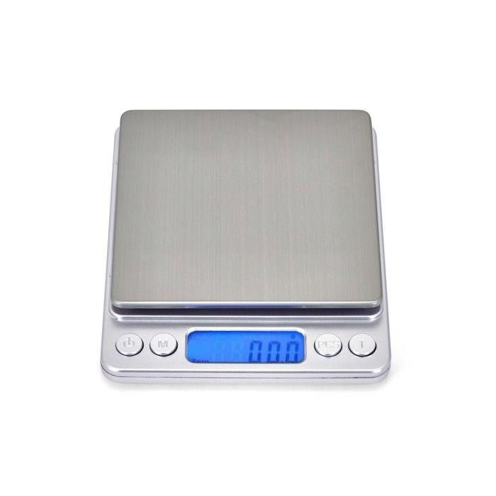 Livoo DOM474 Báscula Electrónica de Precisión con Bandeja de Acero Inoxidable, Máx. 500g, 6 Unidades, Pantalla LCD 2