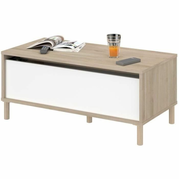 Parisot MORPHOS0400TABA Mesa de Centro Elevable MORPHOS Rectangular Blanco/Roble 100x50x43.6 cm 1 Parisot MORPHOS0400TABA Mesa de Centro Elevable MORPHOS Rectangular Blanco/Roble 100x50x43.6 cm 1