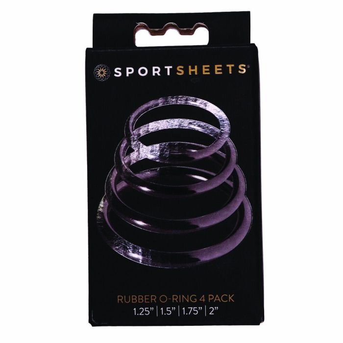 4 Anillos para Pene Sportsheets SS694-01 Negro 3 4 Anillos para Pene Sportsheets SS694-01 Negro 3