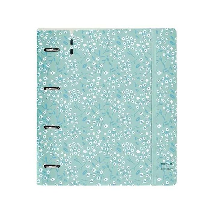 Carpeta Con Recambio Safta Din A4 Cuadro 5 mm Polipropileno Foam 4 Anillas 35 mm Estampados Floral Azul 3 Carpeta Con Recambio Safta Din A4 Cuadro 5 mm Polipropileno Foam 4 Anillas 35 mm Estampados Floral Azul 3