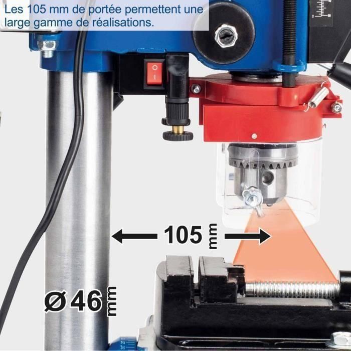 SCHEPPACH - Taladro de columna 16 mm 500W con láser cruzado y tornillo incluido - DP16VLS 2