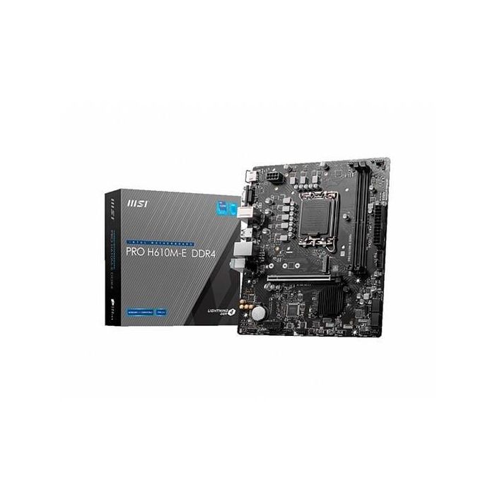 MSI Placa Base PRO H610M-E DDR4 Micro ATX, Intel H610, LGA 1700, 2x DIMM DDR4, HDMI, VGA, SATA, M.2 MSI Placa Base PRO H610M-E DDR4 Micro ATX, Intel H610, LGA 1700, 2x DIMM DDR4, HDMI, VGA, SATA, M.2