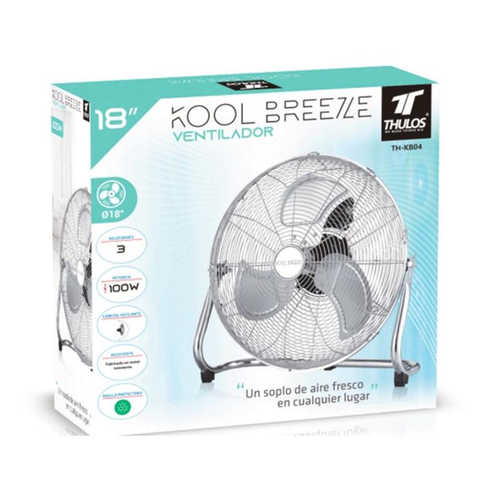 Thulos Th-Kb04 Kool Breeze Ventilador de Alta Velocidad 45.7 cm, 100W, 3 Velocidades, Estructura Metálica y Cabezal Inclinable 1 Thulos Th-Kb04 Kool Breeze Ventilador de Alta Velocidad 45.7 cm, 100W, 3 Velocidades, Estructura Metálica y Cabezal Inclinable 1