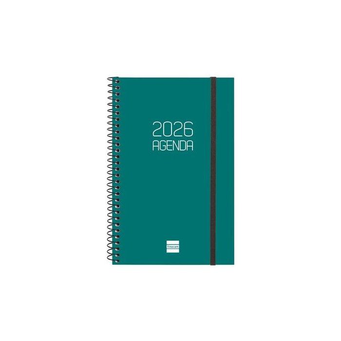 Agenda Anual (2026) Finocam Espiral Opaque Espiral Tapa Pp Con Goma E5 117X181 S/V Apais. Verde