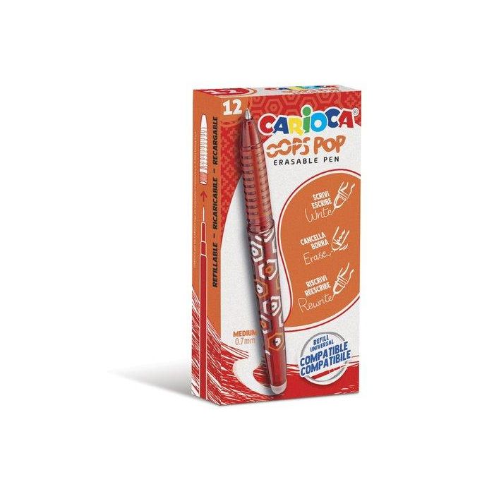 Boligrafo Carioca Oops Pop Borrable Rojo Caja De 12