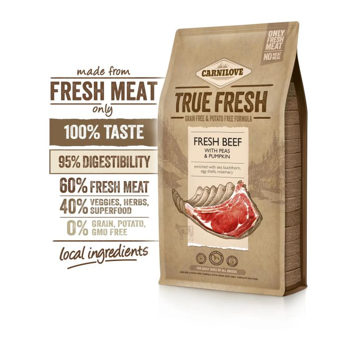 Carnilove Pienso para Perros Adultos True Fresh Ternera 4 kg