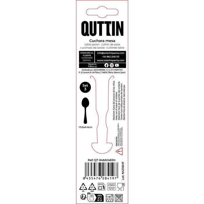 Set de 3 Cucharas de Mesa Antartica 2mm - Inde (12 Cajas) 3 Set de 3 Cucharas de Mesa Antartica 2mm - Inde (12 Cajas) 3