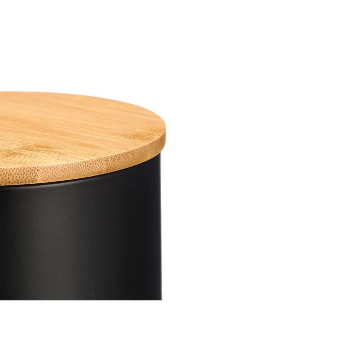 Tarro Alto Tapa Bambu Espagueti Negro Kinvara 12x28x12cm (Set de 12) 2