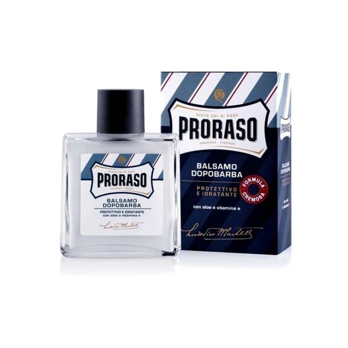 Proraso Línea Azul Bálsamo After Shave con Aloe y Vitamina E. Hidratante, Ligero, para Hombre. Sin Alcohol. 100 ml.