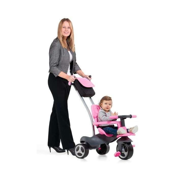 Molto Urban Trike Triciclo Rosa con Palo, Cinturón, Bolsa y Rueda de Goma 98 cm 18