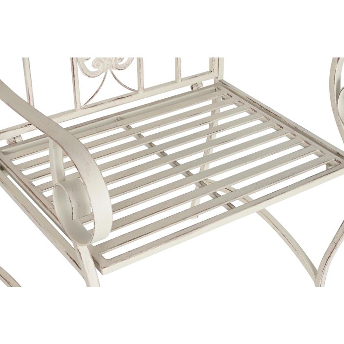 DKD Home Decor Silla Terraza y Jardín Metal Blanco Desmontable 52x98x63.5 cm Altura Asiento 46 cm 1