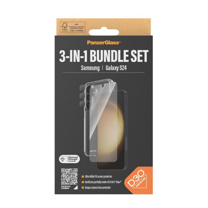 Funda para Móvil Panzer Glass B1210+7350 Transparente Galaxy S24 3 Funda para Móvil Panzer Glass B1210+7350 Transparente Galaxy S24 3