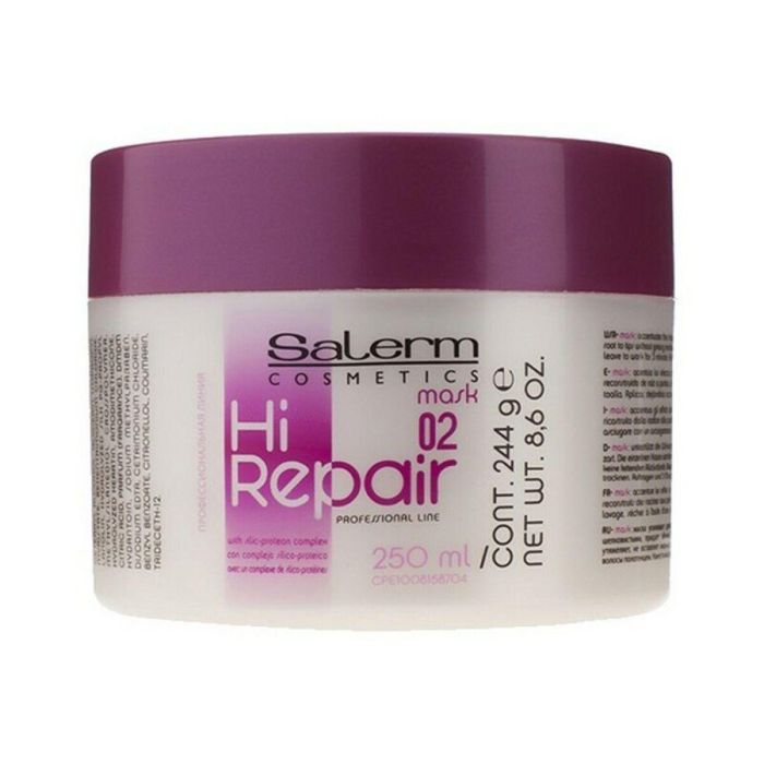 Salerm Mascarilla Hi.Repair Rejuvenecedora Reconstructora con Queratina sin Sal para Cabello Dañado 250ml