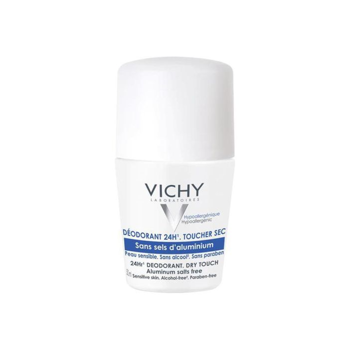 Vichy Desodorante Roll-on 24h Protección Pieles Sensibles Sin Aluminio, Sin Alcohol, Sin Parabenos Hipoalergénico 50 ml
