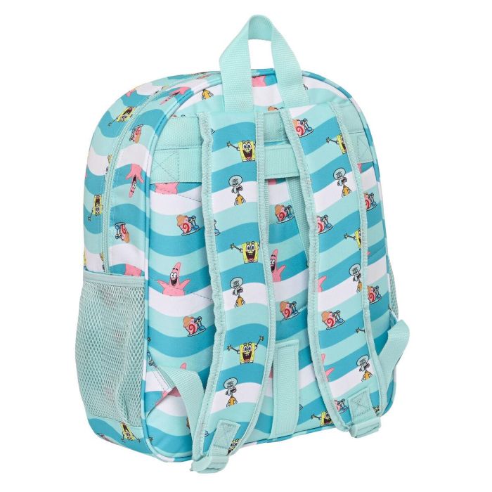 Mochila Escolar Spongebob Stay positive Azul Blanco 32 x 38 x 12 cm 1