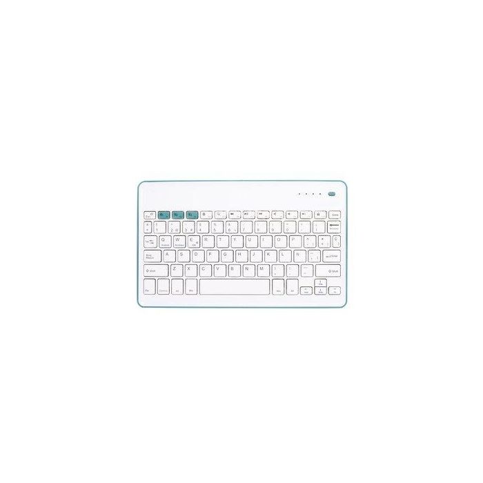 Teclado Silver Ht Qwerty Bluetooth Blanco Y Azul