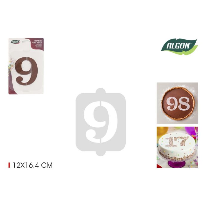 Plantilla para Tarta de Cumpleaños N-9 Pequeña - Algon (36 Unidades)