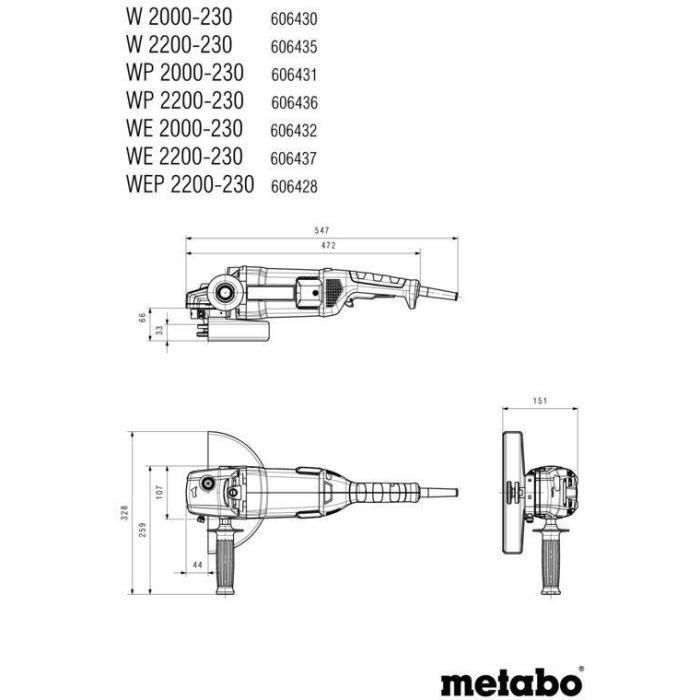 Amoladora Metabo Wp 2200-230 2200W Utiliza Escobilla Codigo 1108.127 Metabo 3 Amoladora Metabo Wp 2200-230 2200W Utiliza Escobilla Codigo 1108.127 Metabo 3