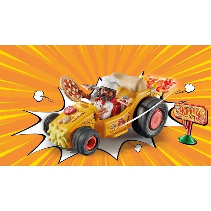 Playmobil 71634 Vehículo Kart Racing Pizzero Funstars con Motor Retráctil para Niños +4 Años 1