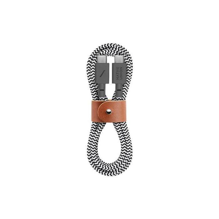 Native Union Belt Cable USB-C a USB-C 1.2 Metros Carga Rápida con Power Delivery Diseño Cebra Native Union Belt Cable USB-C a USB-C 1.2 Metros Carga Rápida con Power Delivery Diseño Cebra