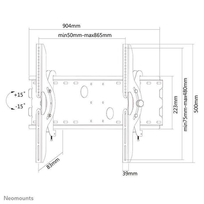 Neomounts Plasma-W200Black Soporte de Pared Inclinable para TV/Monitor de 37-85 pulgadas, 100 kg, Fondo 7 cm, Negro 2 Neomounts Plasma-W200Black Soporte de Pared Inclinable para TV/Monitor de 37-85 pulgadas, 100 kg, Fondo 7 cm, Negro 2