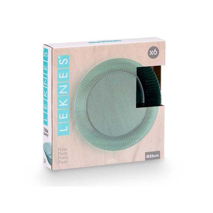 Plato Rayas Verde 23Cm Diam Leknes (24 Unidades) 1 Plato Rayas Verde 23Cm Diam Leknes (24 Unidades) 1