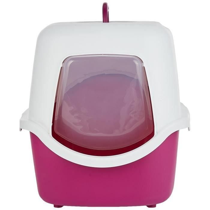 TRIXIE Caja de arena Vico - Tapa - 40 × 40 × 56 cm - Baya y blanco 2 TRIXIE Caja de arena Vico - Tapa - 40 × 40 × 56 cm - Baya y blanco 2