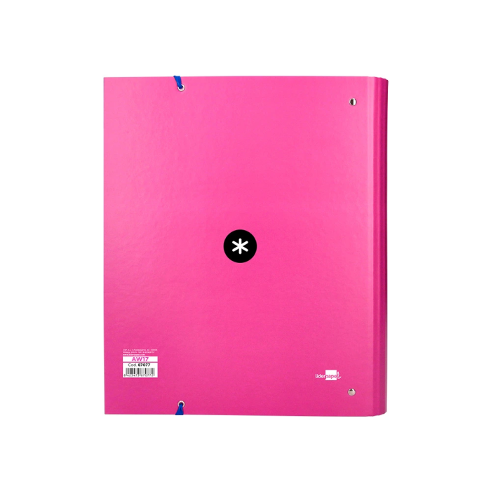 Antartik Carpeta con Recambio A4 Cuadro 5mm, Anillas 40mm Redondas, Solapa, Rosa 2