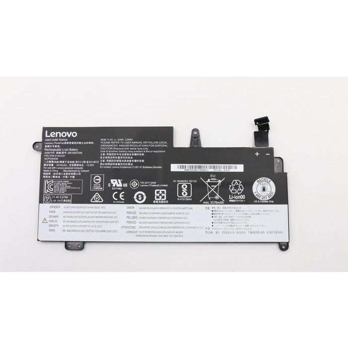 Lenovo Lithium-ion battery with 42Wh capacity, designed for Lenovo systems, dimensions 1.1 x 9.7 x 6.5 inches. Lenovo Lithium-ion battery with 42Wh capacity, designed for Lenovo systems, dimensions 1.1 x 9.7 x 6.5 inches.