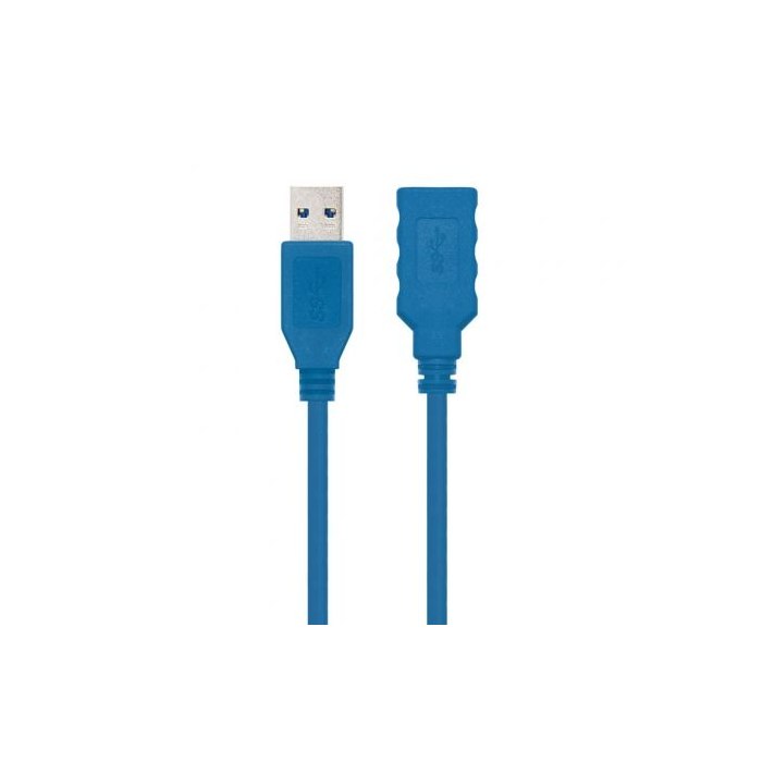 Nano Cable 10.01.0901 Cable Alargador USB 3.0 Macho - Hembra, 1m, Azul