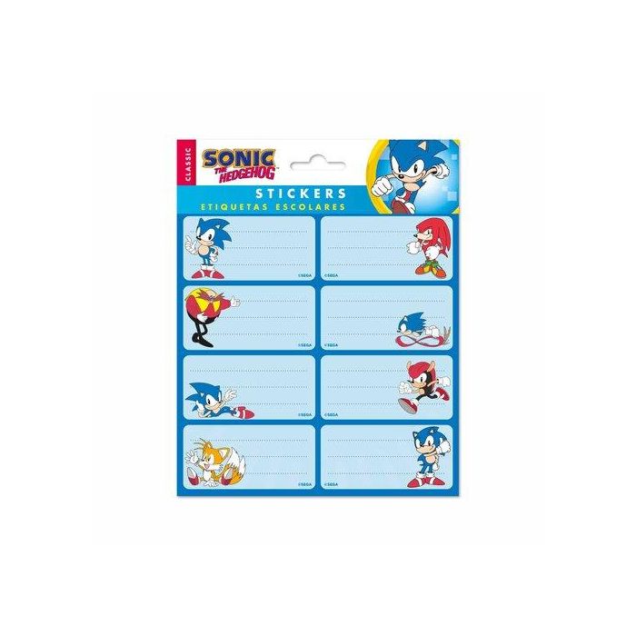 Etiqueta Escolar Erik 15,8X20 Sonic The Hedgehog (Set de 10)