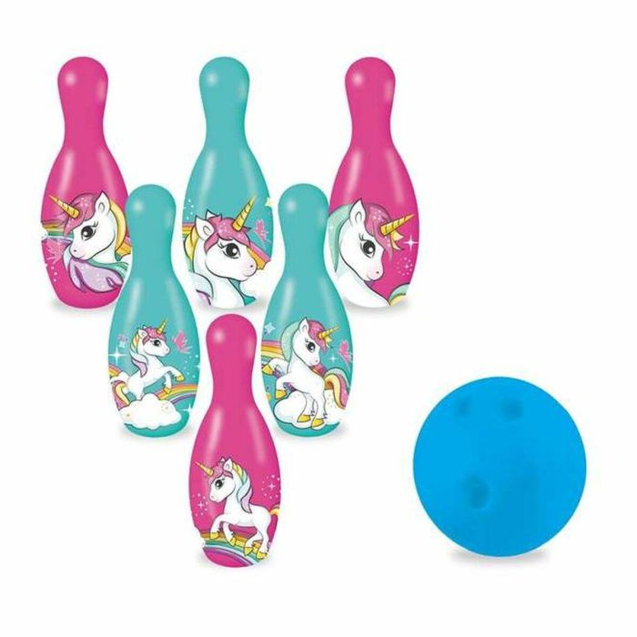 Mondo Juego de Bolos Unicornio - Set 6 Bolos y 1 Bola, Altura 19 cm 1