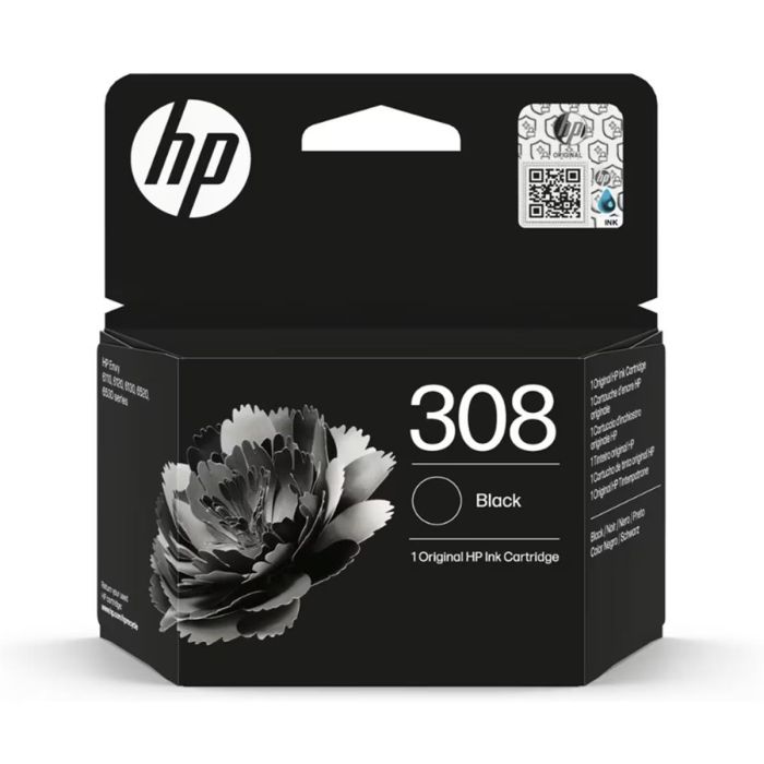 HP Tinta Negro para impresoras Envy Series 6110, 6120, 6130, 6520, 6530 - Nº 308