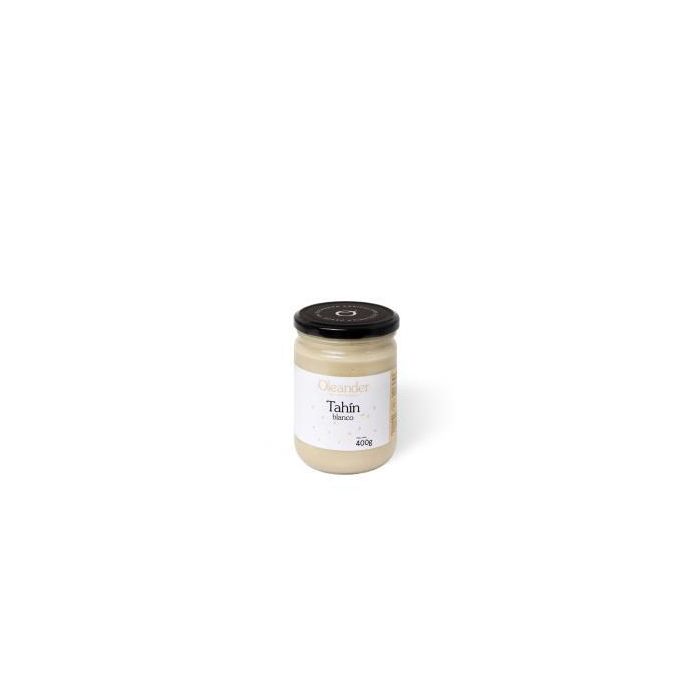OLEANDER Tahin Blanco Crudo sin Sal 400g - Vegano, Sin Gluten, Sin Lactosa, Sin Huevo, Sésamo Crudo Ecológico