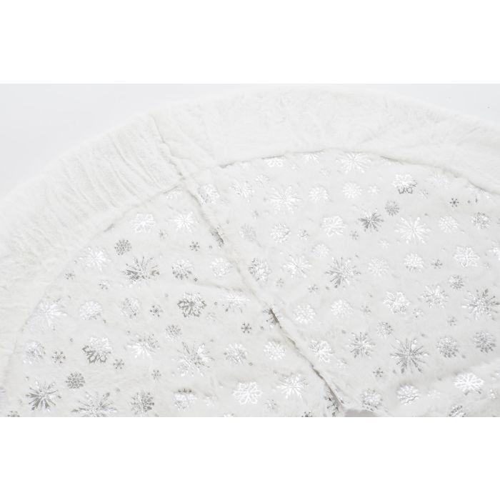 DKD Home Decor Base para Árbol de Navidad Moderna de Poliéster Blanco y Plateado 120x120x2 cm - Pack 2 Unidades 1 DKD Home Decor Base para Árbol de Navidad Moderna de Poliéster Blanco y Plateado 120x120x2 cm - Pack 2 Unidades 1