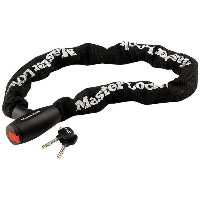 Candado para motocicleta - MASTER LOCK - Cadena de acero endurecido de 10 mm - 1 m de longitud Candado para motocicleta - MASTER LOCK - Cadena de acero endurecido de 10 mm - 1 m de longitud