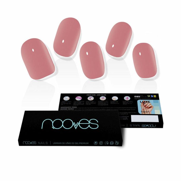 Uñas Postizas Nooves Dusty Rose Cat Eye Gel Autoadhesivas 20 Piezas