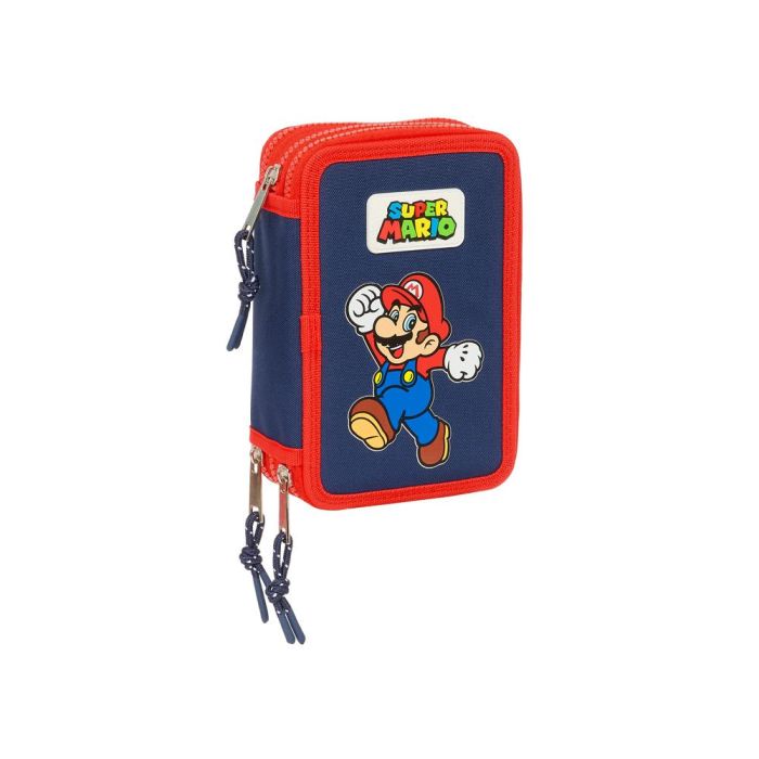 Plumier Escolar Safta Triple 36 Piezas Super Mario World 195x125x55 mm