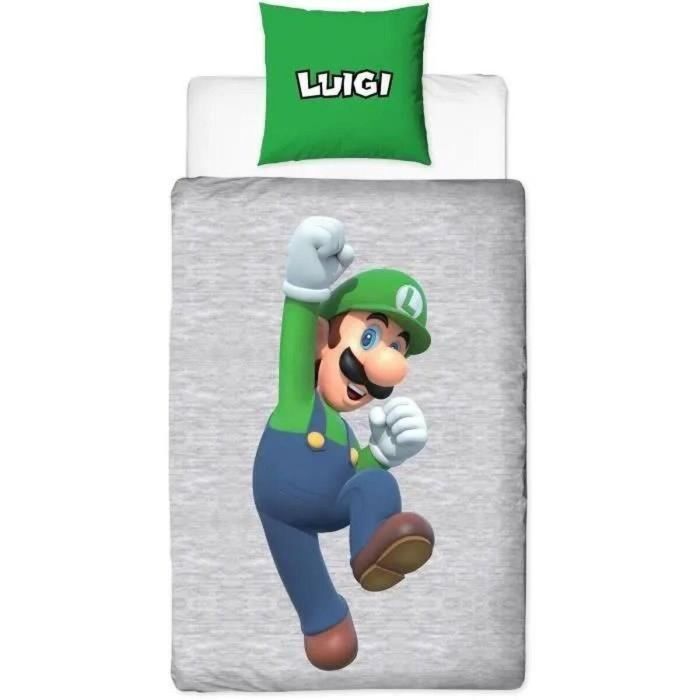 Mario Bros AABFA32031 - Juego de Cama Reversible de Microfibra Mario y Luigi - 1 Funda Nórdica 140x200 cm + 1 Funda de Almohada 63x63 cm 2
