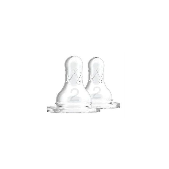 Dr. Brown´s Tetina Options Boca Estrecha Silicona Redonda N2 +3 Meses, 2 Unidades