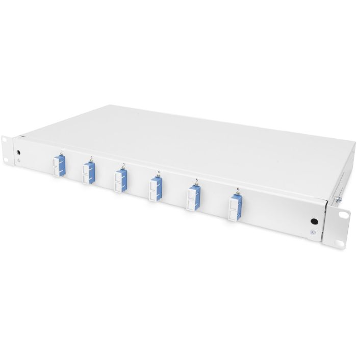 DIGITUS LWL Spleißbox 1HE bestückt 6x SC DX OS2 grau 1