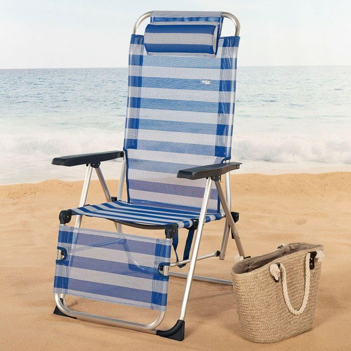 Tumbona reclinable Aktive A rayas Marinero 149 x 78 x 49 cm 5